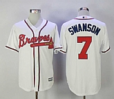 Atlanta Braves #7 Dansby Swanson White Cool Base New Cool Base Stitched Jersey,baseball caps,new era cap wholesale,wholesale hats